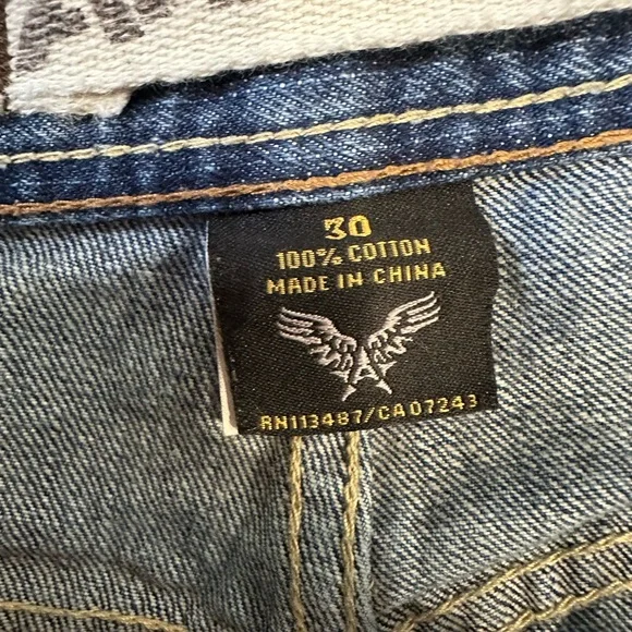 Avirex Men’s Relaxed Fit Jeans Sz 30 – Distressed Vintage Y2K Style - Picture 9 of 15